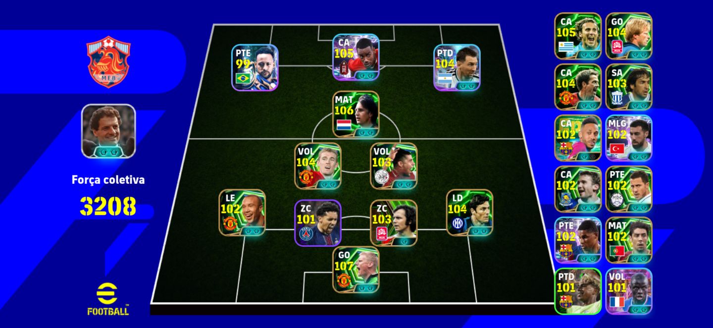 SCHMEICHEL 107 + CRUYFF 106 + FORLÁN 105 | FORÇA 3210 | CAPELLO + NEYMAR SANTOS