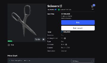 SCISSORS LIMITED ROBLOX 145K DE VALUE Roblox Outros Jogos Roblox 