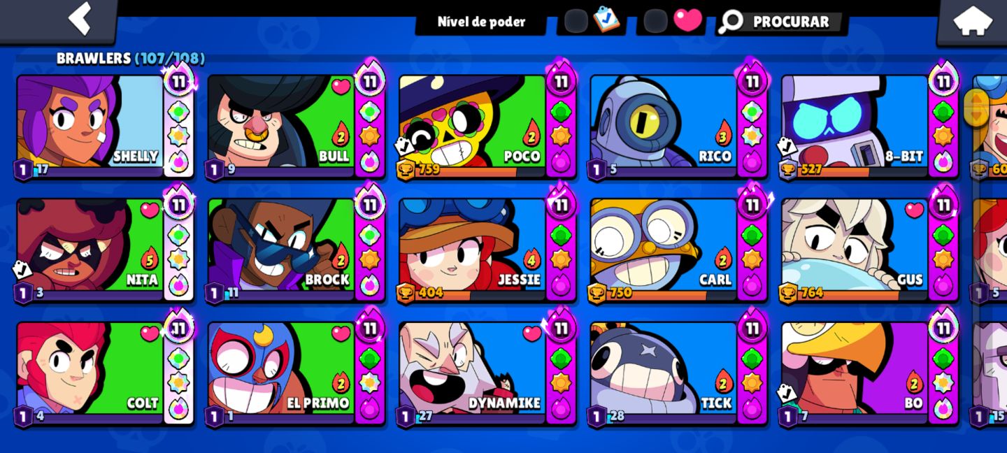 Conta Brawl Stars 61.618 Troféus, 107 Brawlers e Muitas Skins!