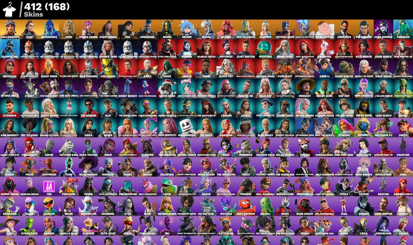 CONTA FORTNITE 413 SKINS + 300 JOGOS EPIC - PRIMEIRO DONO - FULL PLAT