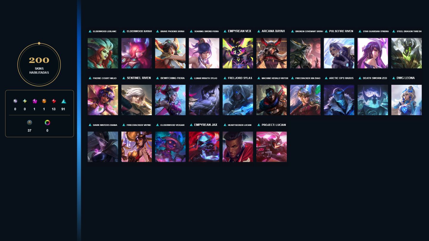 200+ SKINS: 1 MITICA| 1 ULTIMATE| 13 LENDARIAS| 91 EPICAS E MT MAIS! (FA)