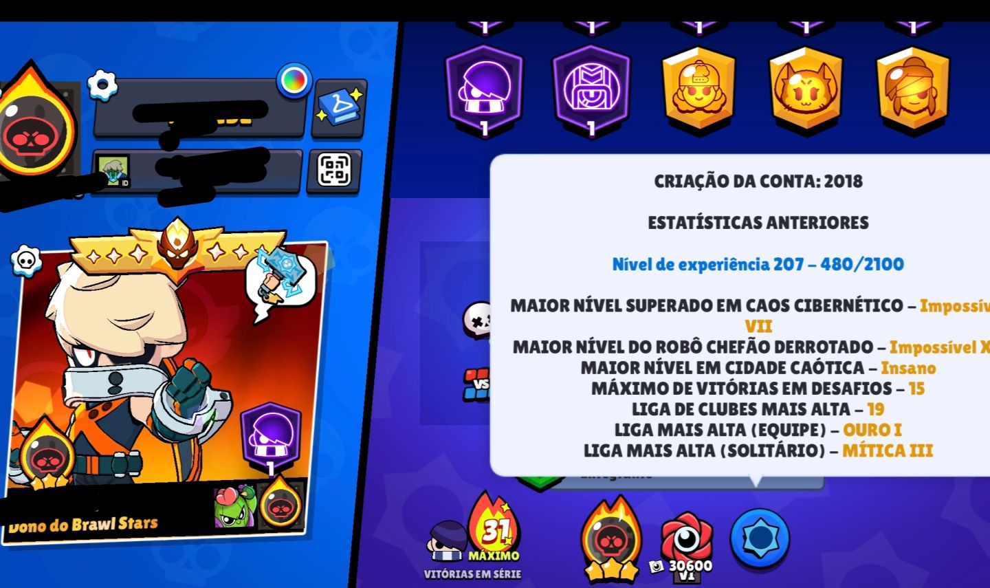 CONTA BRAWL STARS FULL 11 + SKINS RARAS E TODAS HIPERCARGAS