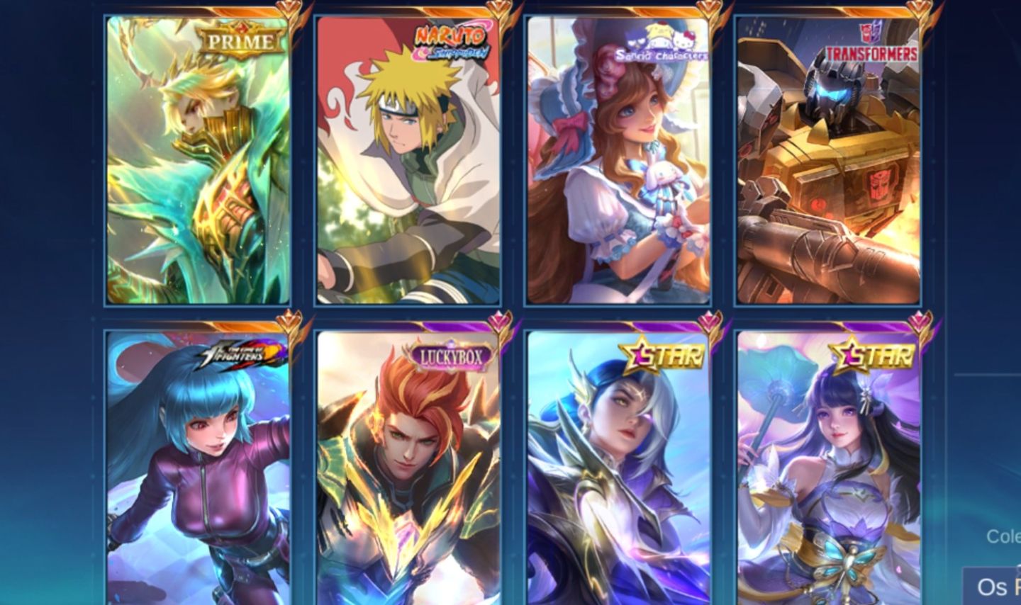 [PROMOÇÃO] Conta MLBB 260 Skins | Granger Prime + Minato + KOF + Transformers