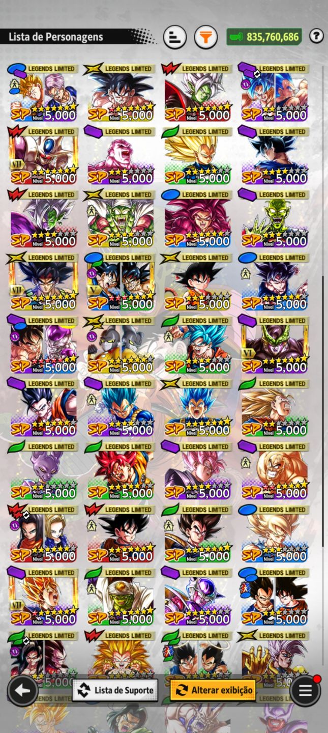 Dragon Ball Legends Conta Completa | 648 Personagens | Vários LF e ULTRA