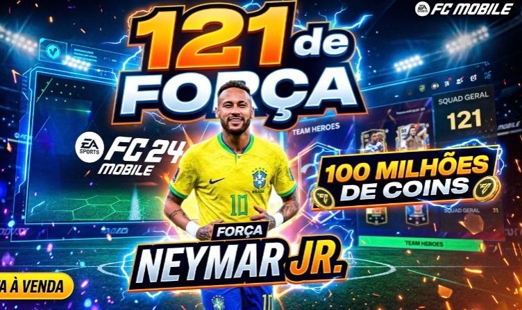 Conta de fc mobile 121 com Neymar, 100 milhões de coins.