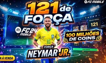 Conta de fc mobile 121 com Neymar, 100 milhões de coins.