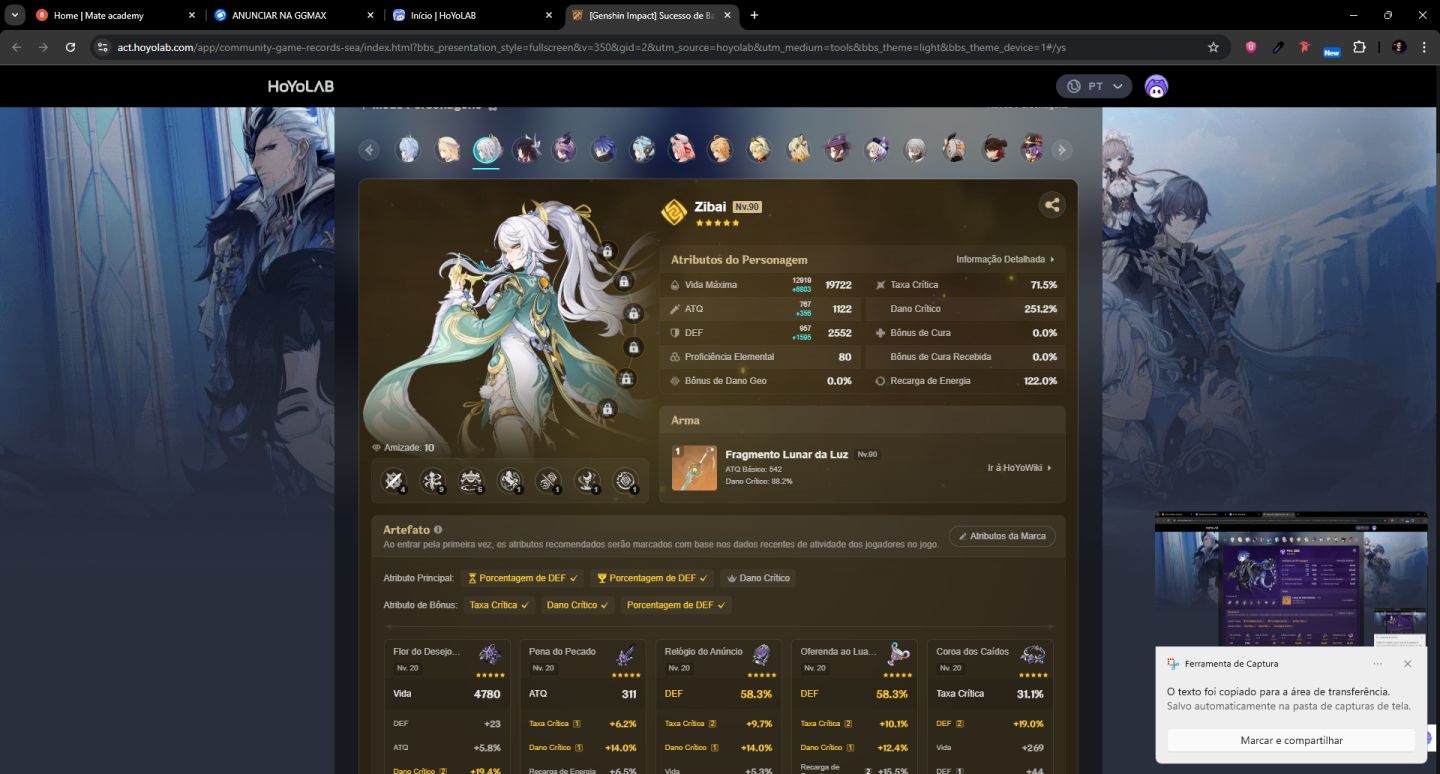 Conta AR58 time premium da Varesa e Flins mais personagens T5