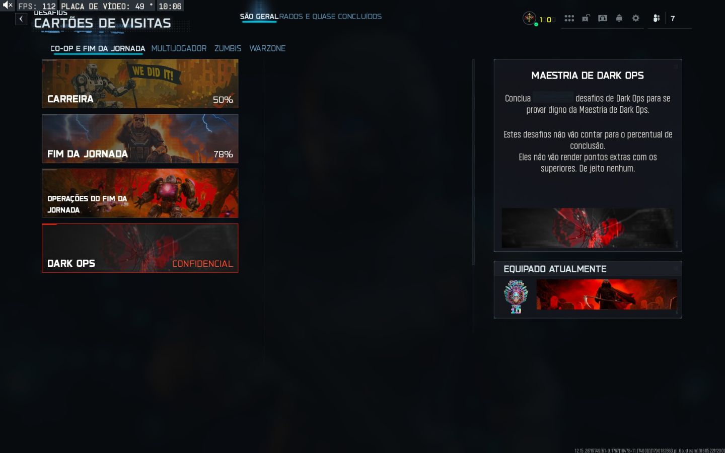 Conta warzone(b07) mais jogo comprado mw4
