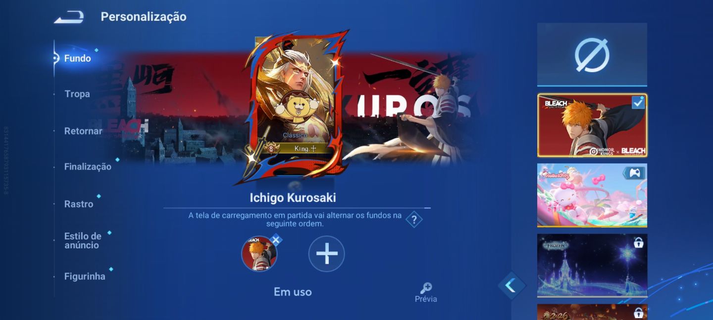 CONTA DE PROSSIONAL DE HONOR OF KING (HOK)
