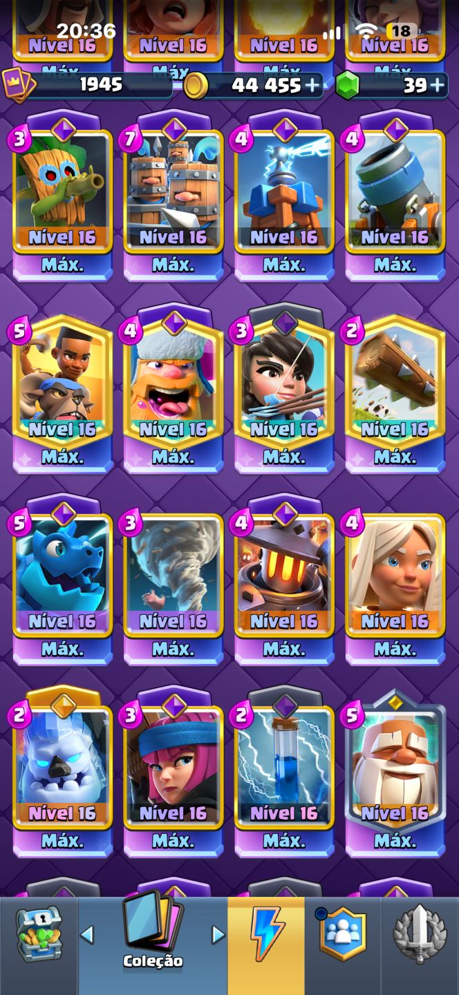 CONTA CLASH ROYALE ENDGAME | VÁRIAS CARTAS NÍVEL 16 MÁX. | 32/43 EVOLUÇÕES