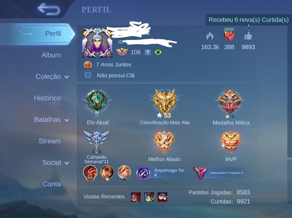 Conta mobile legends bang bang