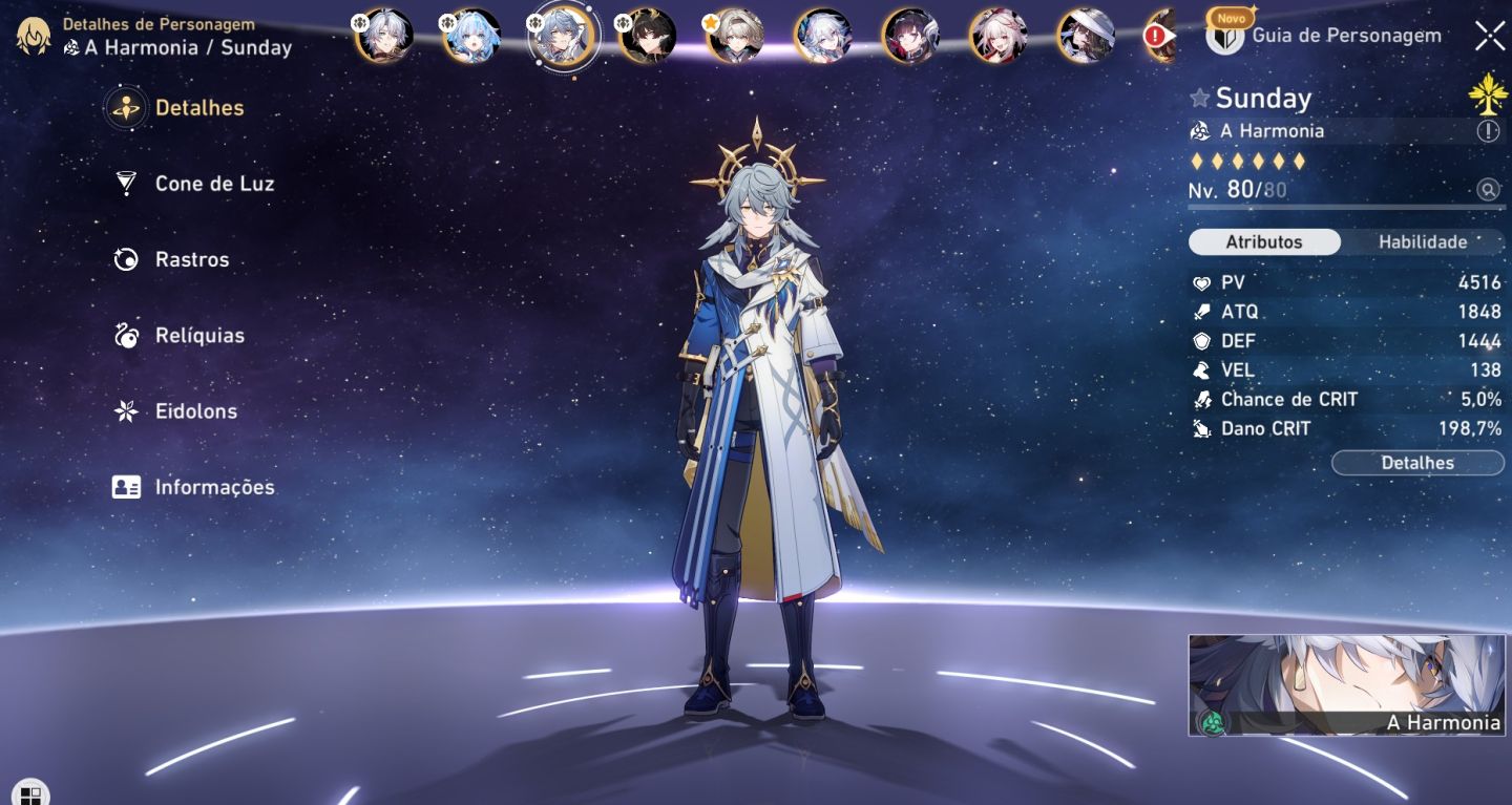 Conta Honkai Star Rail lvl 70