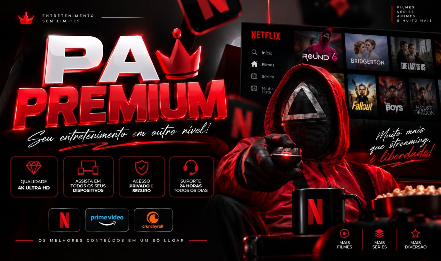 NETFLIX 4K - TELA PRIVADA EXCLUSIVA POR 30 DIAS + BRINDE!