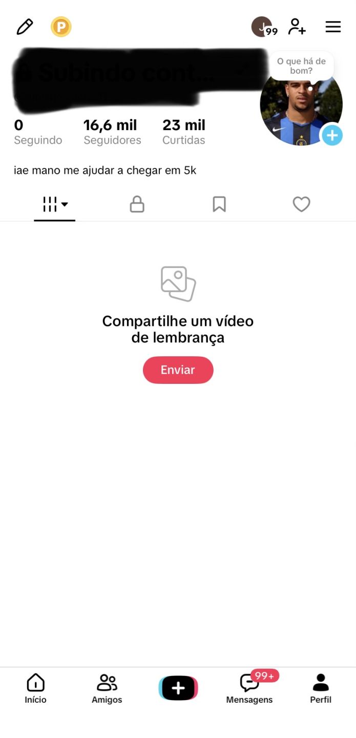 Conta de TikTok 16,6k de seguidores com live