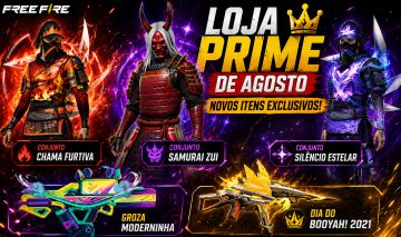 LOJA PRIME AGOSTO - FREE FIRE!