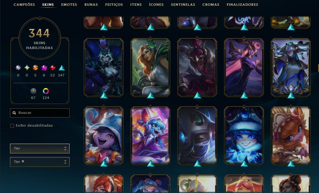 CONTA LOL | 344 SKINS | SEASON 2013