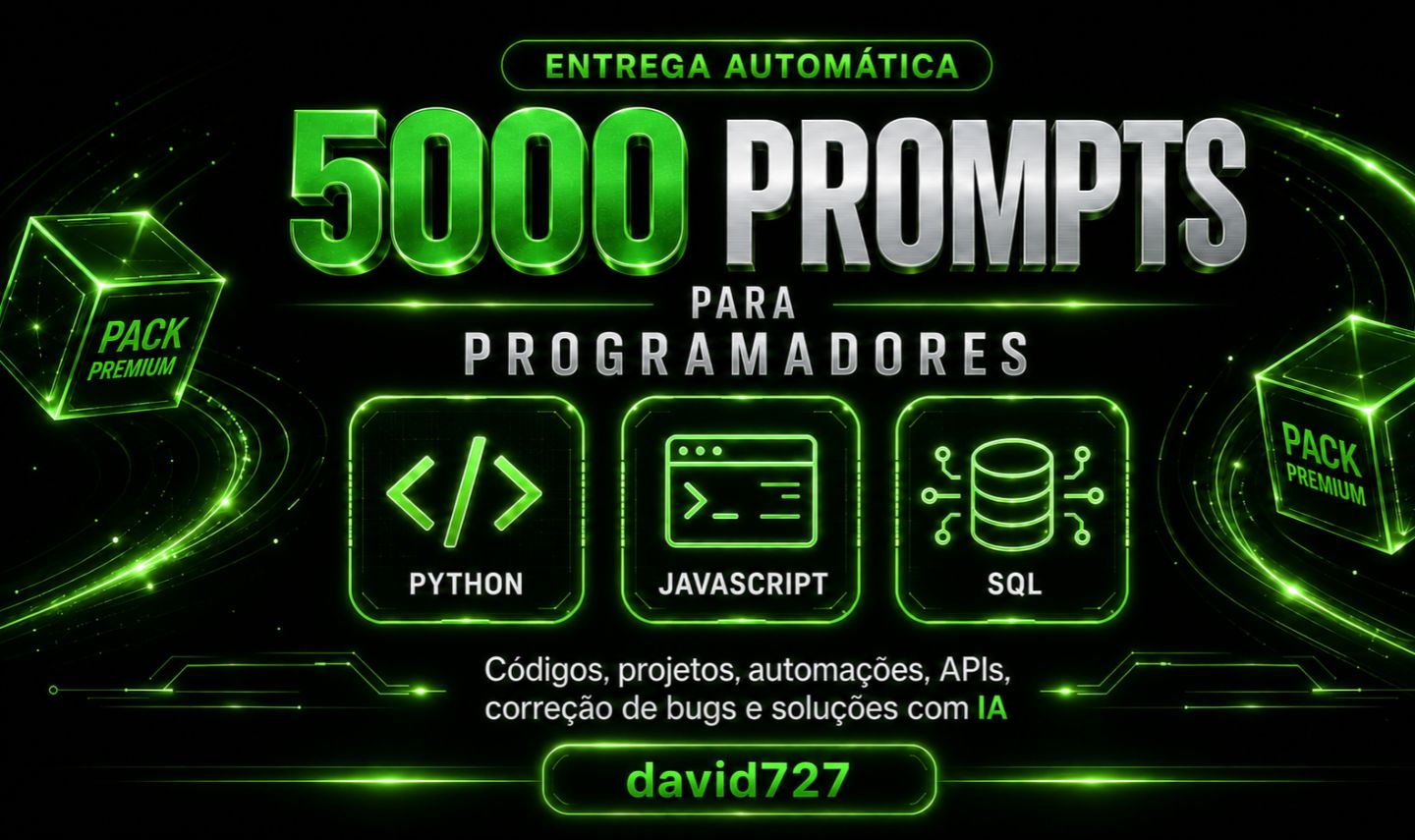 IA: 5.000 Prompts de Programação, Códigos e Automação [Entrega Automática] CURSO