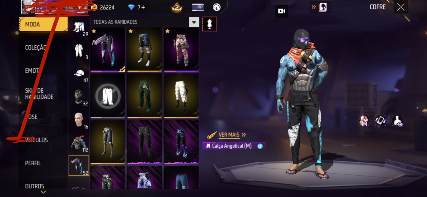 Conta lvl 50 com calça angelical