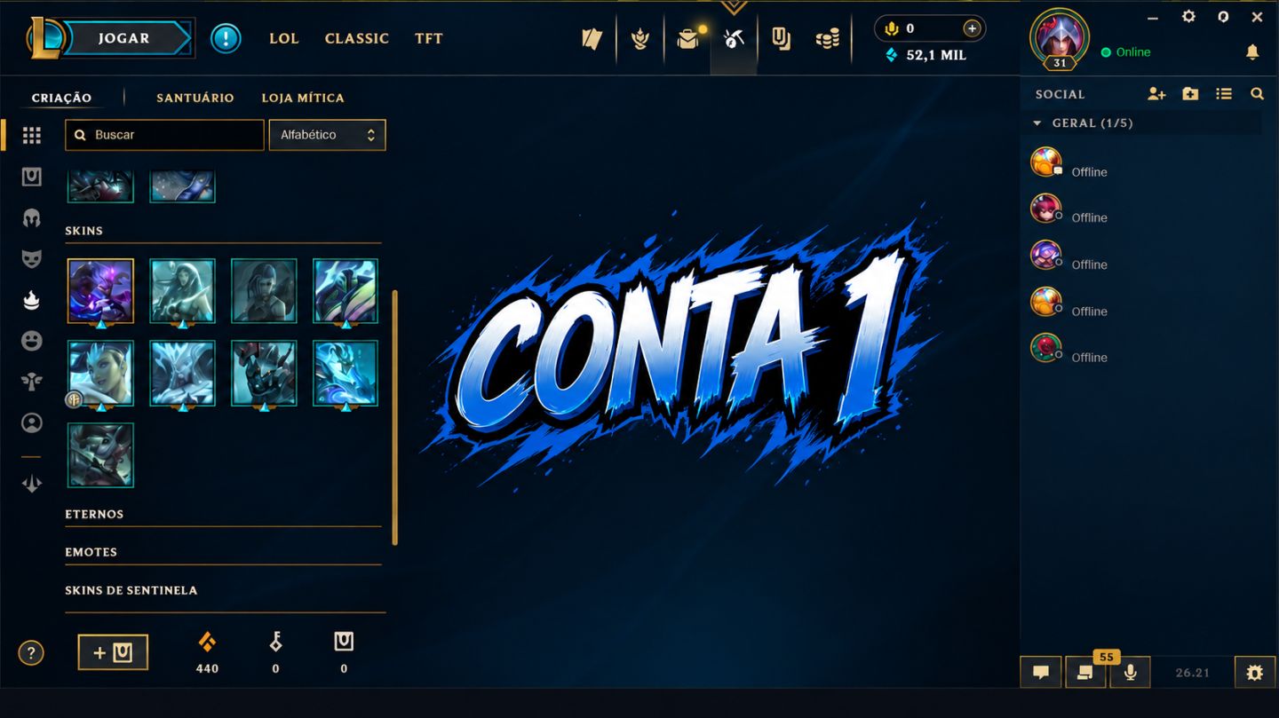 CONTAS SMURF LOL | LEAGUE OF LEGENDS | FULL ACESSO BR UPADA A MÃO SEM USO DE BOT