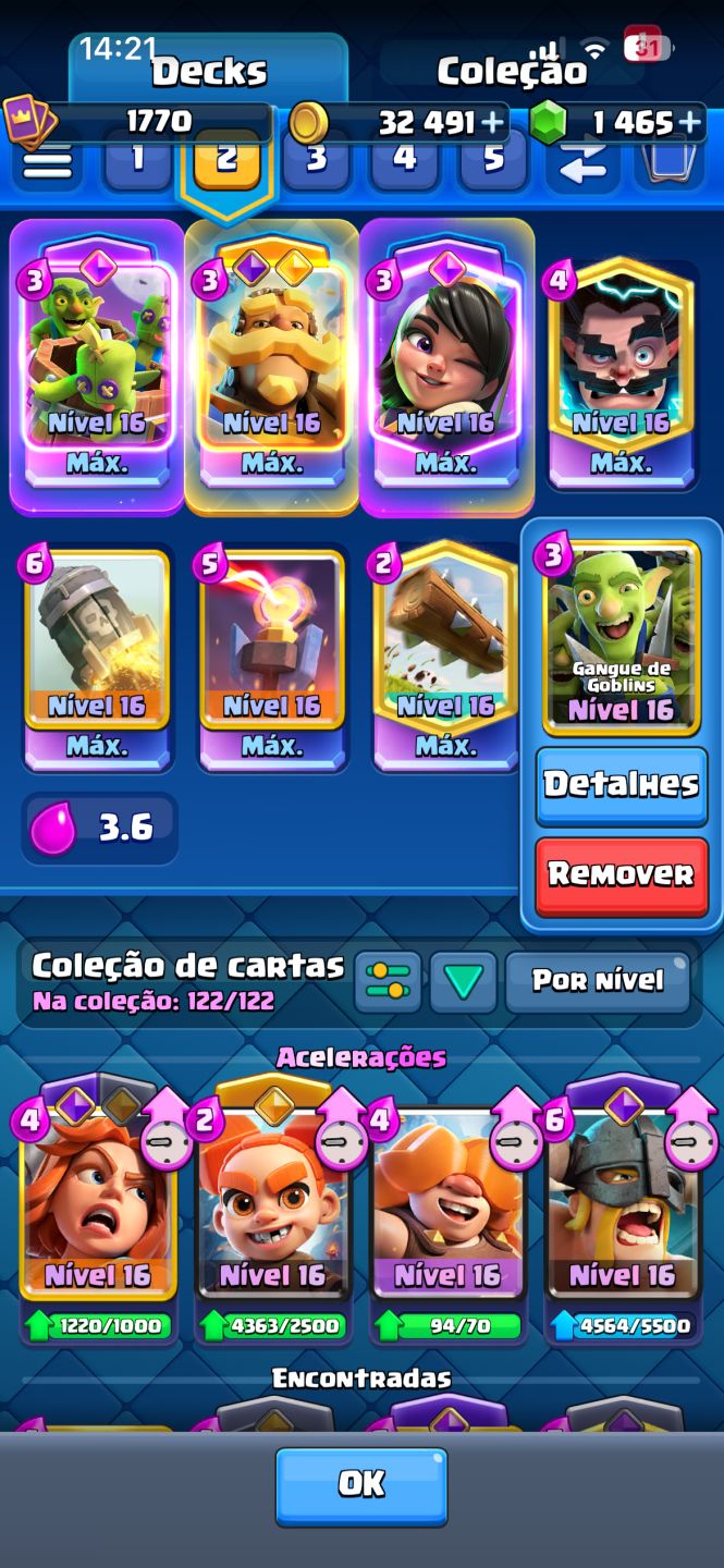 Conta de Brawl Stars e Clash Royale( não separado)