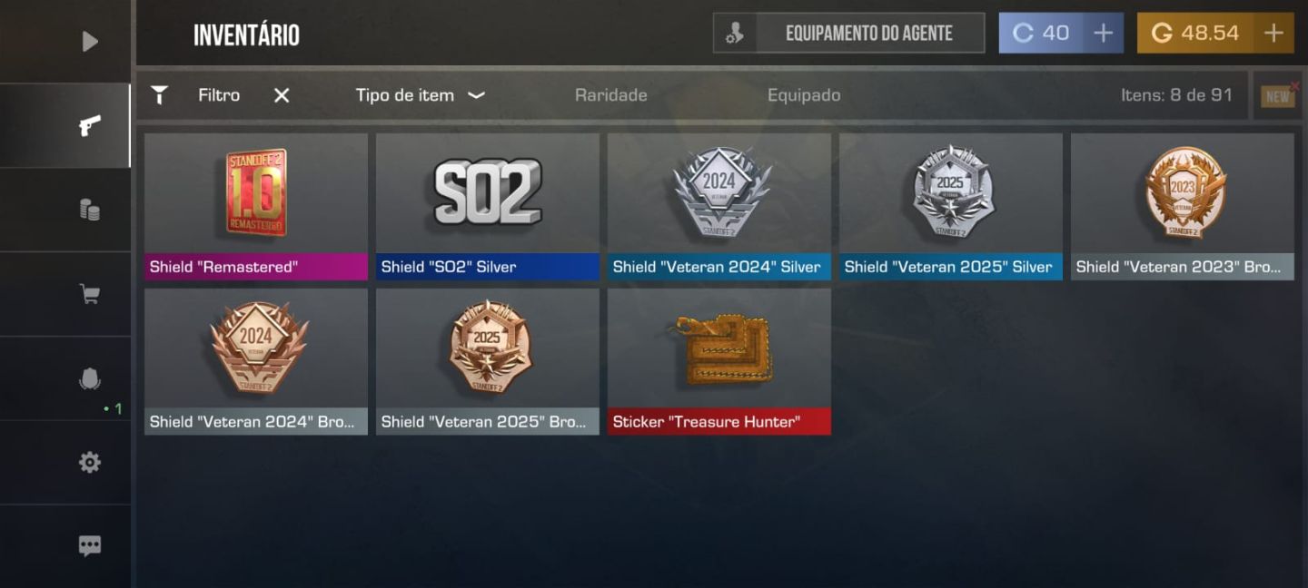 STANDOFF CONTA COM ITEIS RARO