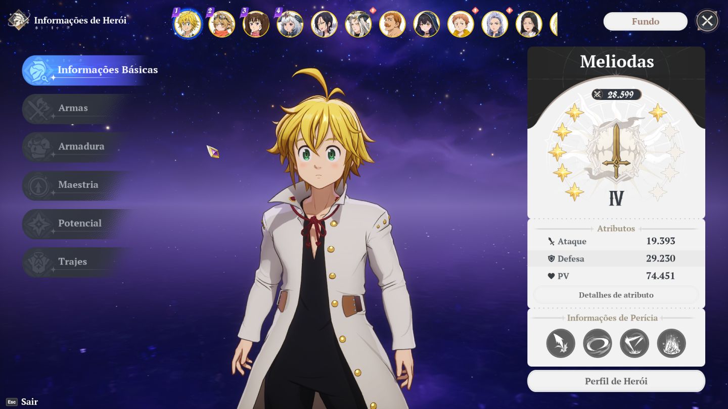 Conta End Game 7DS bem upada e com muitos recursos e personagens