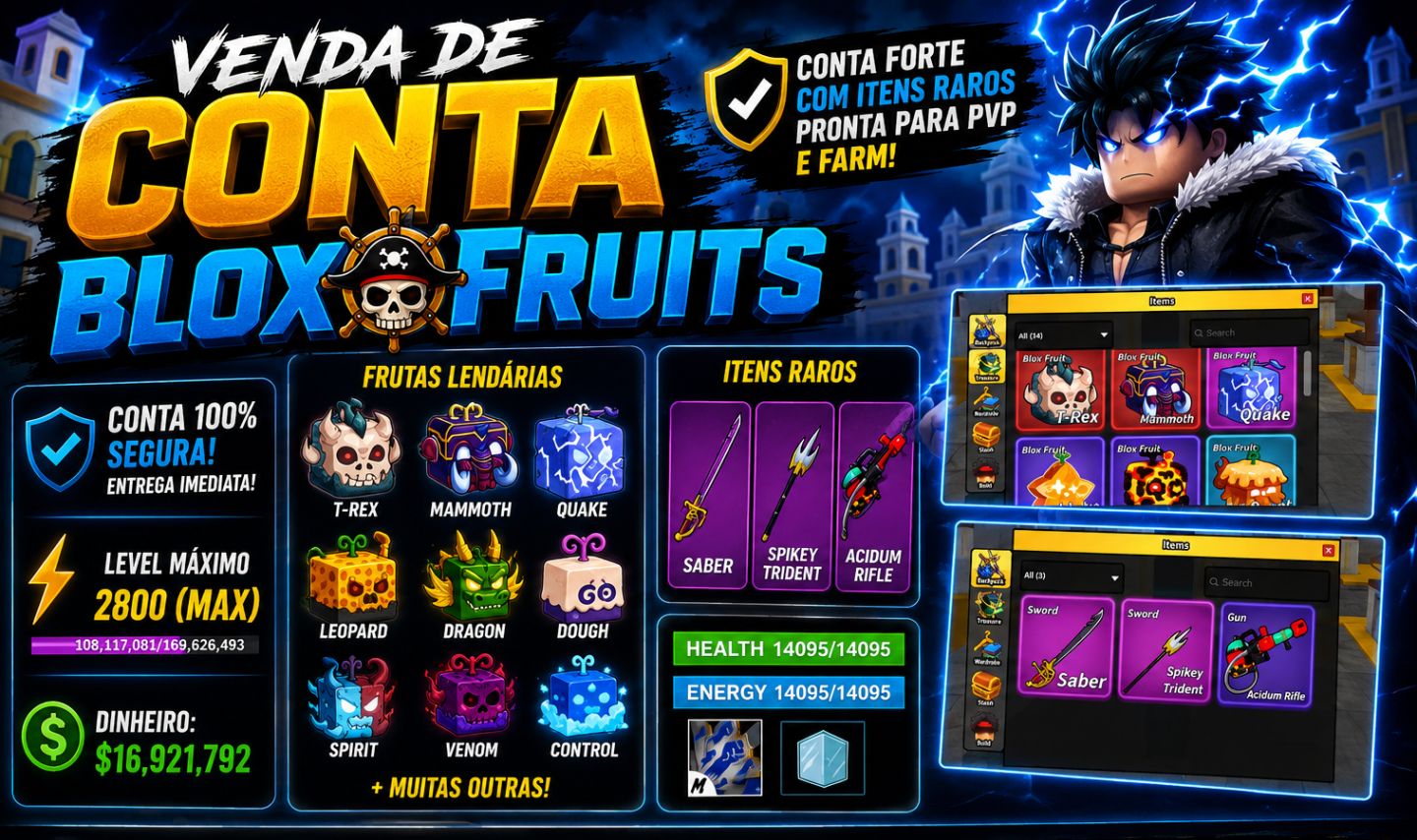 CONTA BLOX FRUITS LV MAX (LV. 2800)