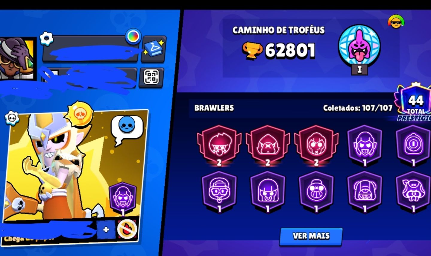 CONTA END GAME BRAWL STARS - 62K+ TROFÉUS (TODOS OS BRAWLERS + SKINS RARAS) D