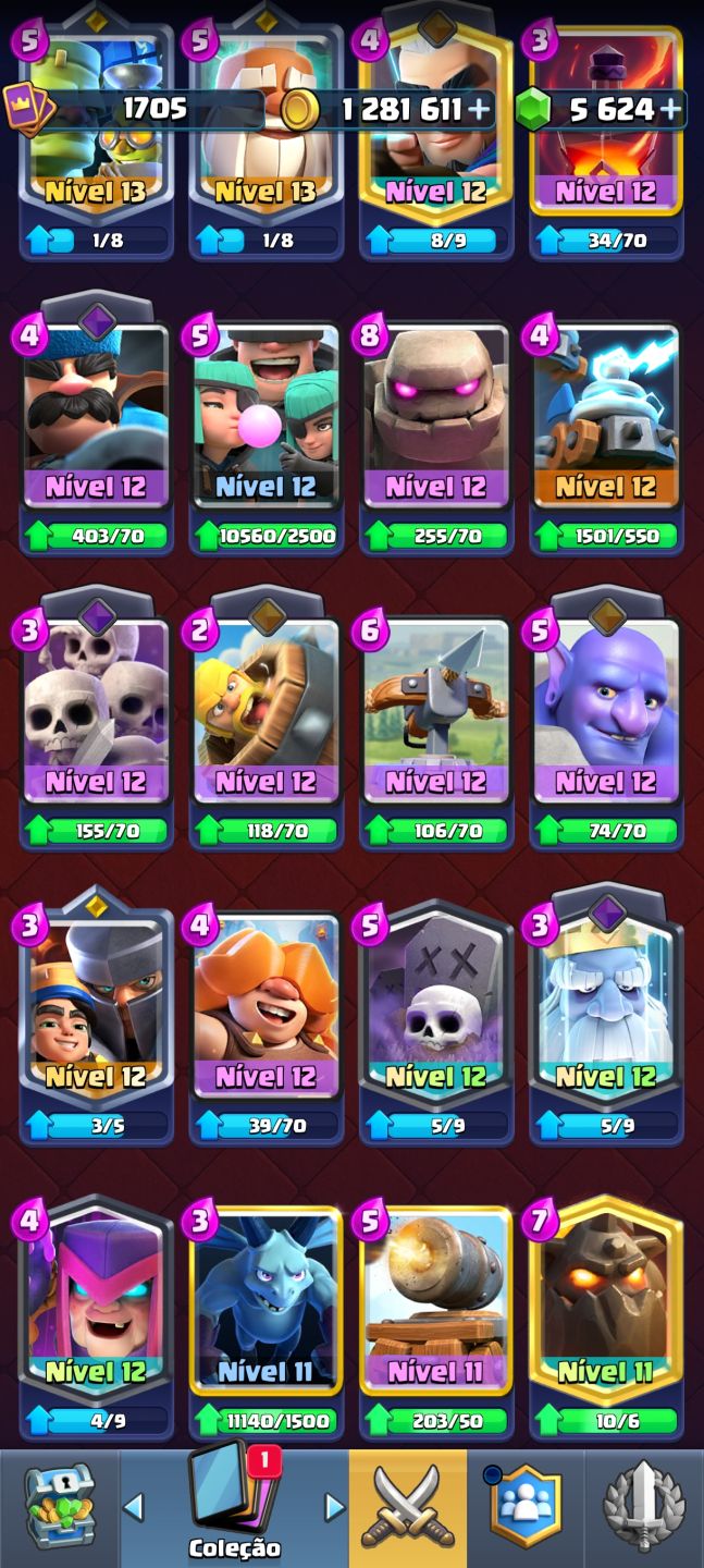 Conta Clash Royale 10,6k troféus, 5,6k gem