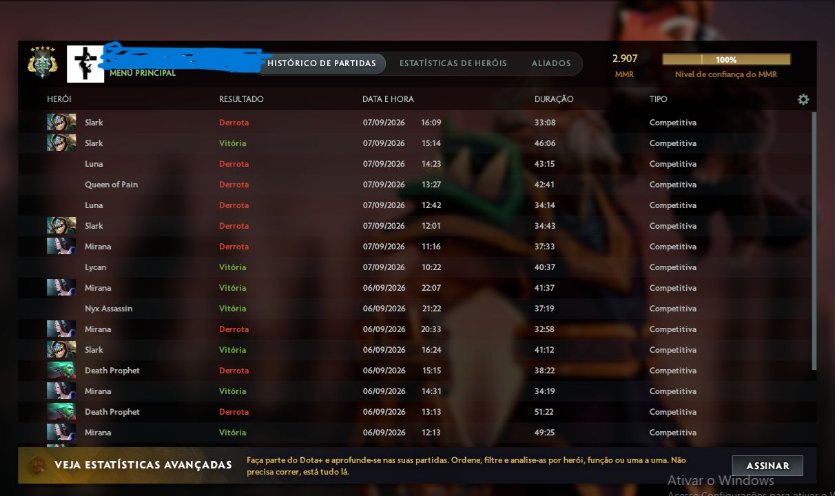 Conta dota 2 - 3k mmr/7k behavior