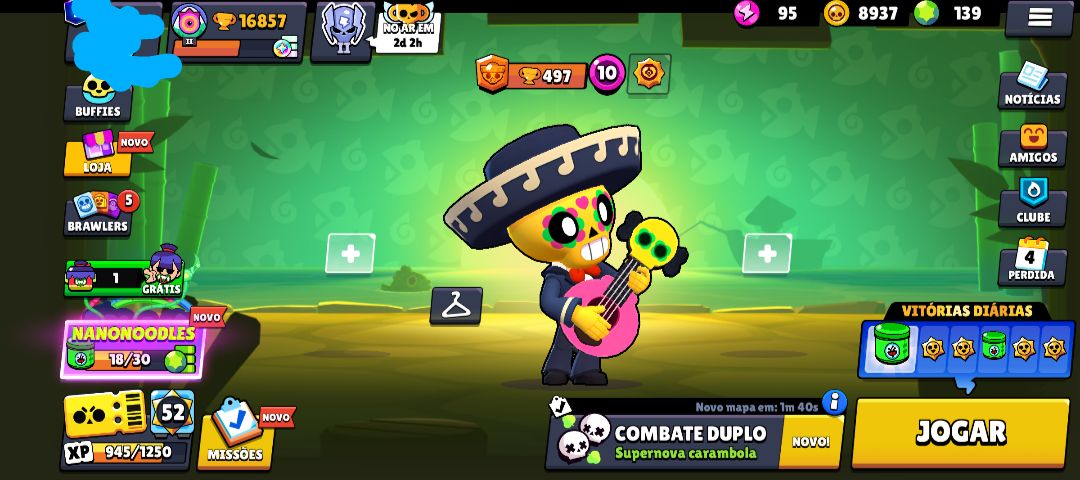 CONTA DE BRAWL STARS COM O PASSE COMPRADO