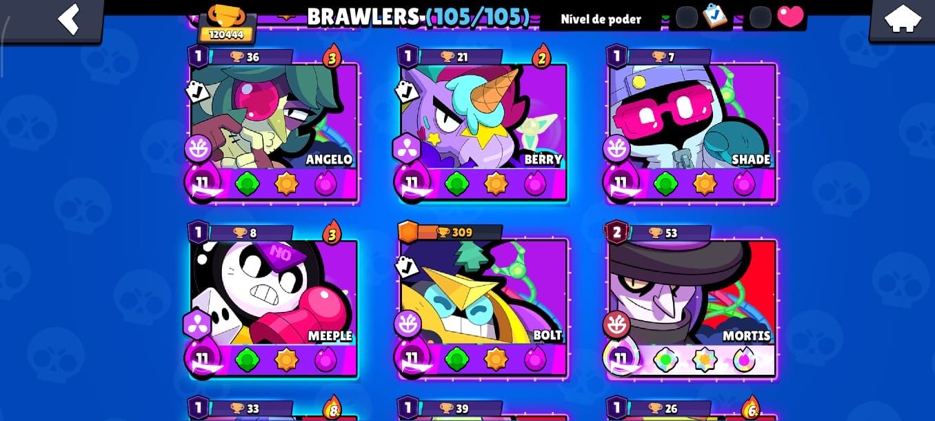 Conta Brawl Stars com TUDO DO JOGO, todos os brawlers upados, última fama.
