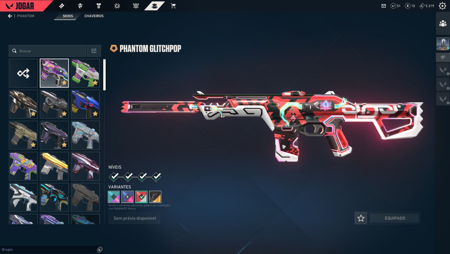 Conta Valorant, Peek ELO IMT, SKINS de todas armas e mais de 10 passes