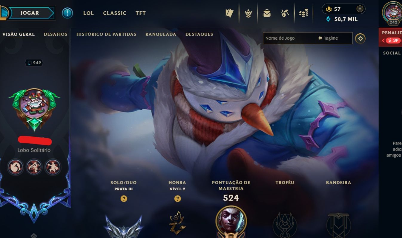 CONTA DE 2013 - 186 SKIN - LVL 242 - TODOS CAMPEÕES - 50K DE EA - 25 CROMAS