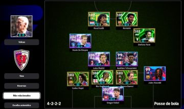 CONTA eFOOTBALL STEAM | FORÇA 3180 | GULLIT 107, ROMÁRIO 105, MODRI E DE BRUYNE