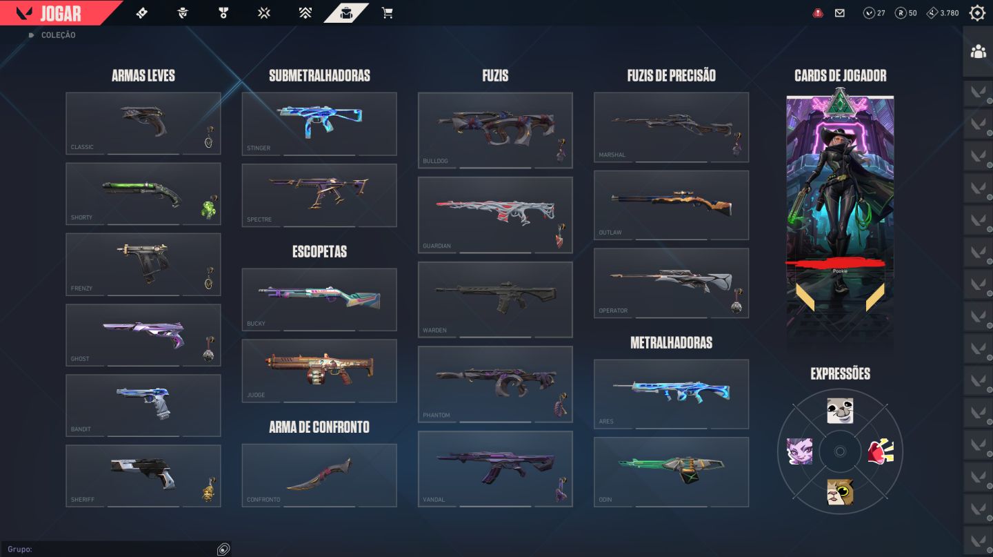 Conta de vava perfeita cheia de skins (1.5K+)