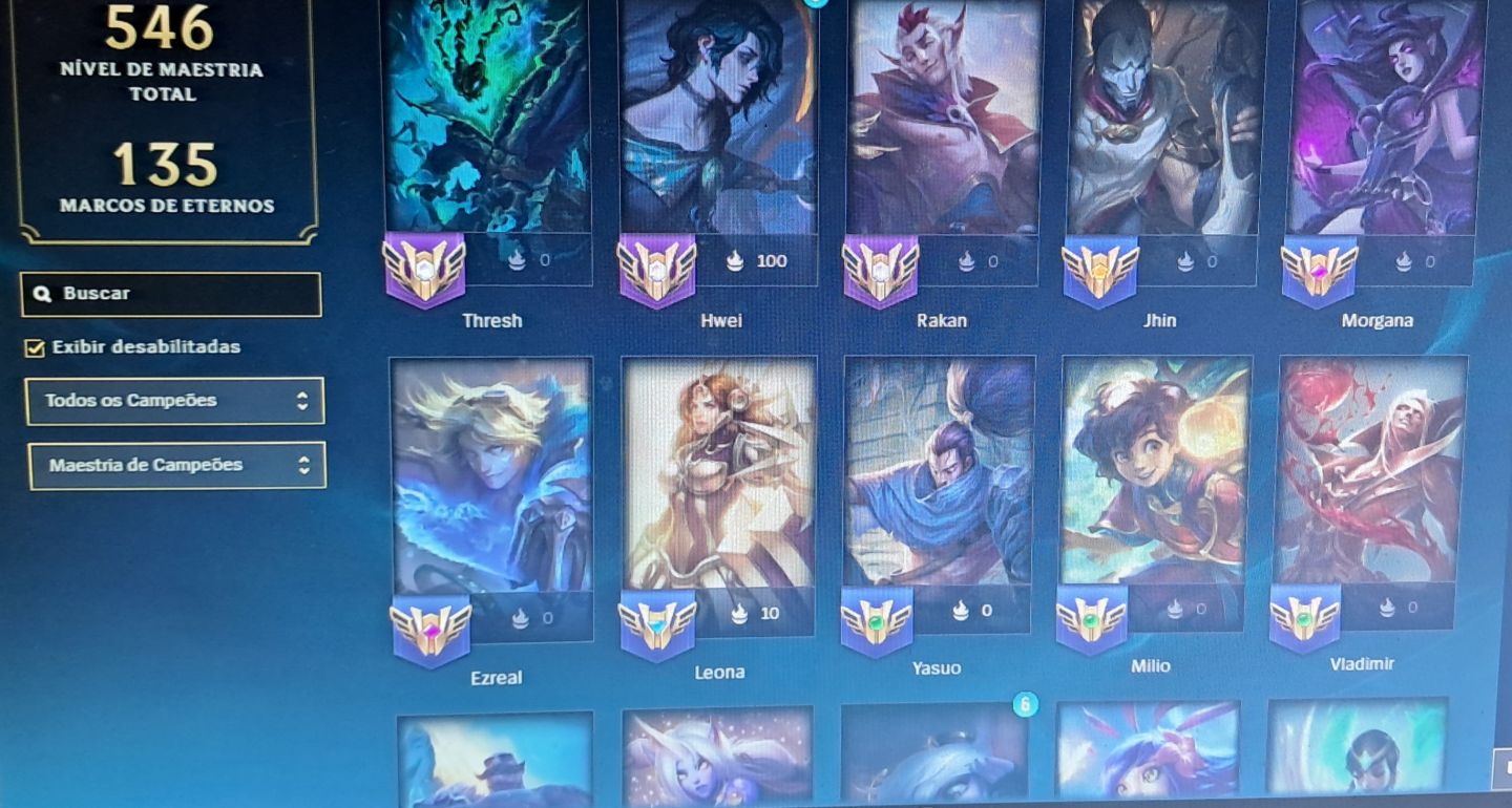 CONTA LOL BR 350 TODOS OS CAMPEÕES