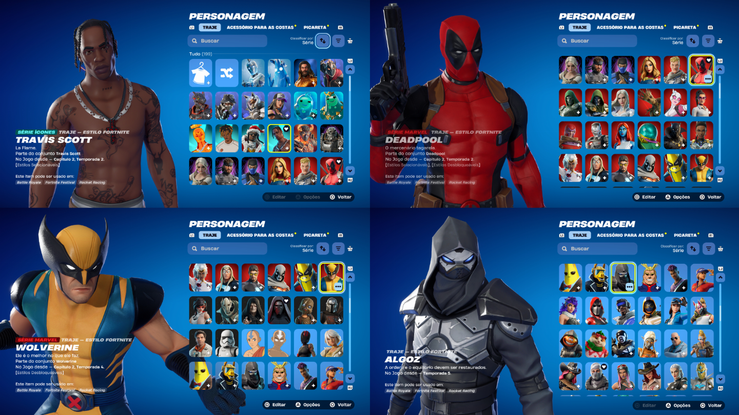 TRAVIS, MÍSTICA, DEADPOOL, MIDAS, GALAXY E MUITO MAIS!!!!