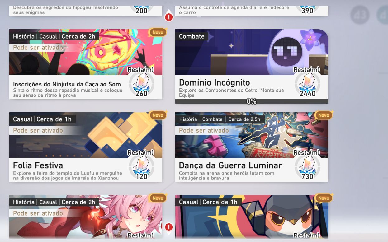 Conta Honkai Star Rail Euforia Team lv 36 todos eventos on user e niver livres
