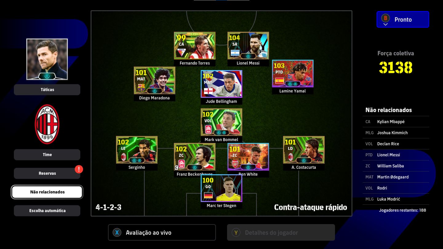 Conta Efootball (Steam) messi 104 e maradona 101 e compania