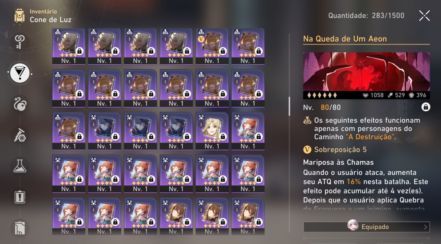 Conta HSR LV MAX | Endgame | Full Eventos | 28 Personagens E 15 LC Limitados