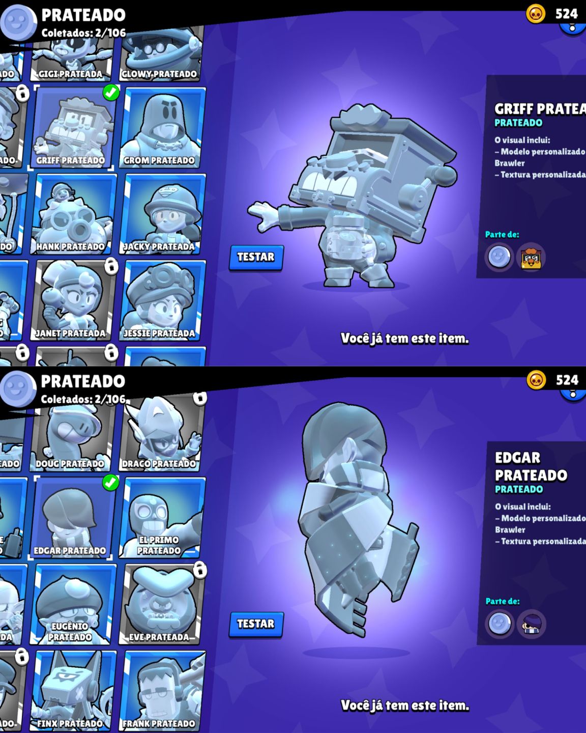 CONTA DE BRAWL STARS 36K DE TROFEUS | COM SIRIUS | 70 BRAWLERS