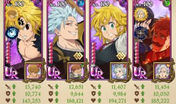 Conta grand cross com 1,929,484. Top!! Varios personagens