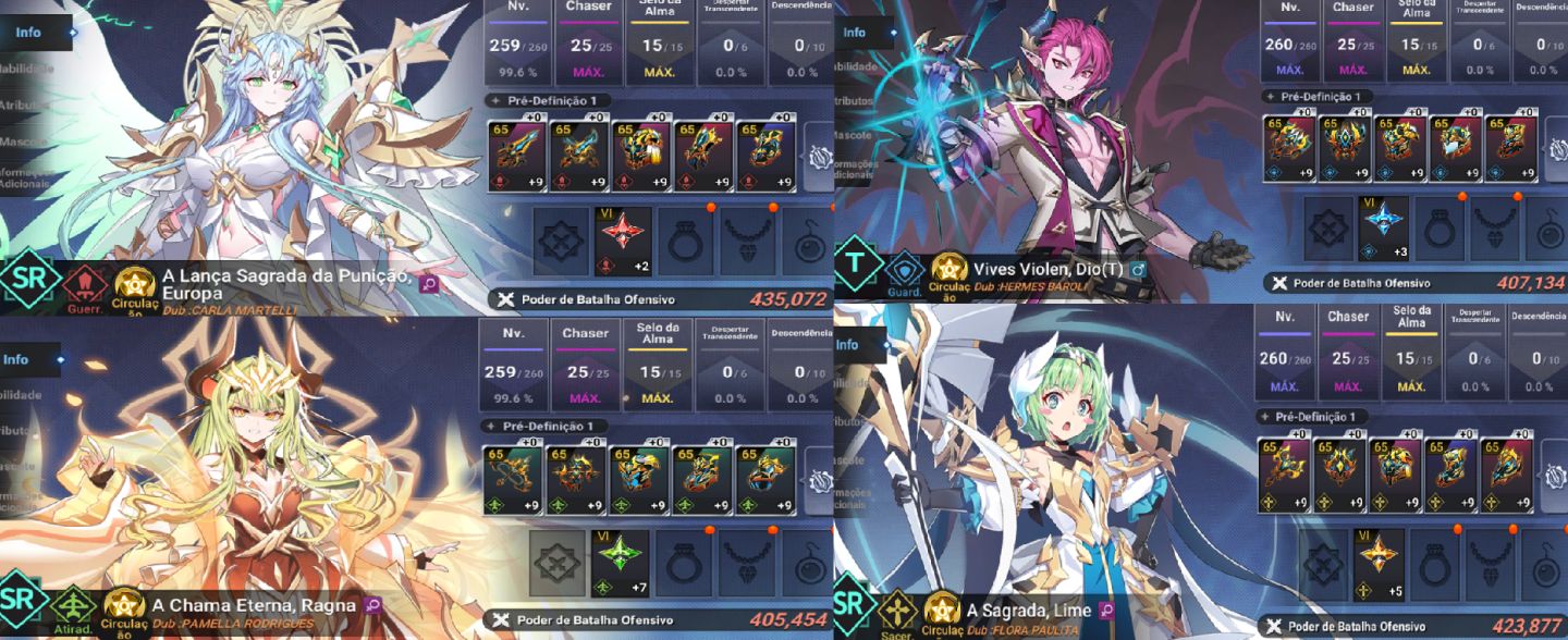 Conta Grand Chase Mobile com Vários Trajes