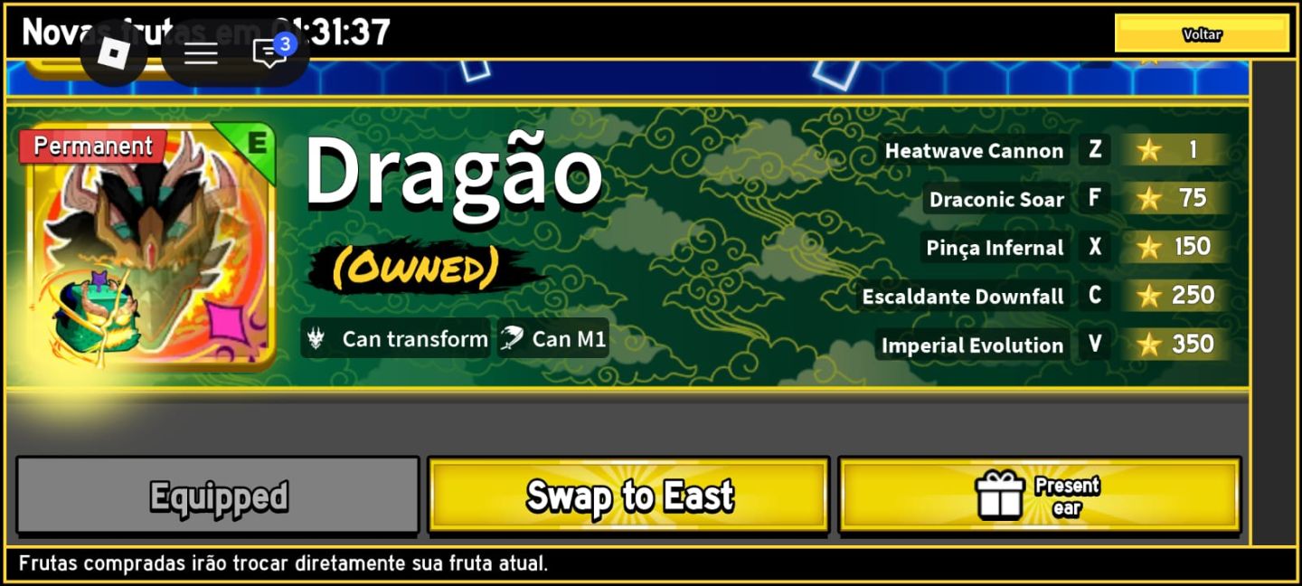 CONTA SUPER RARA COM DRAGON PERM