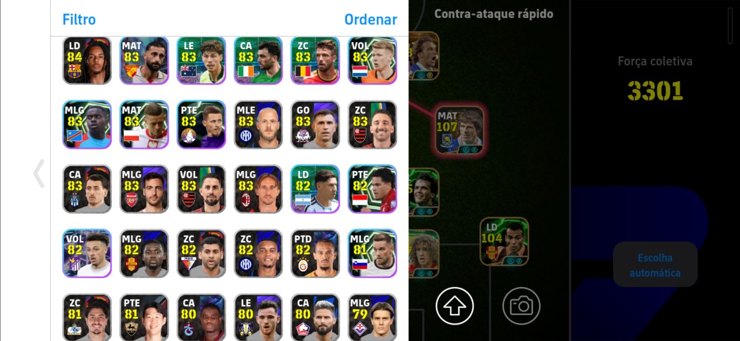 CONTA EFOOTBALL MOBILE FORÇA COLETIVA 3301