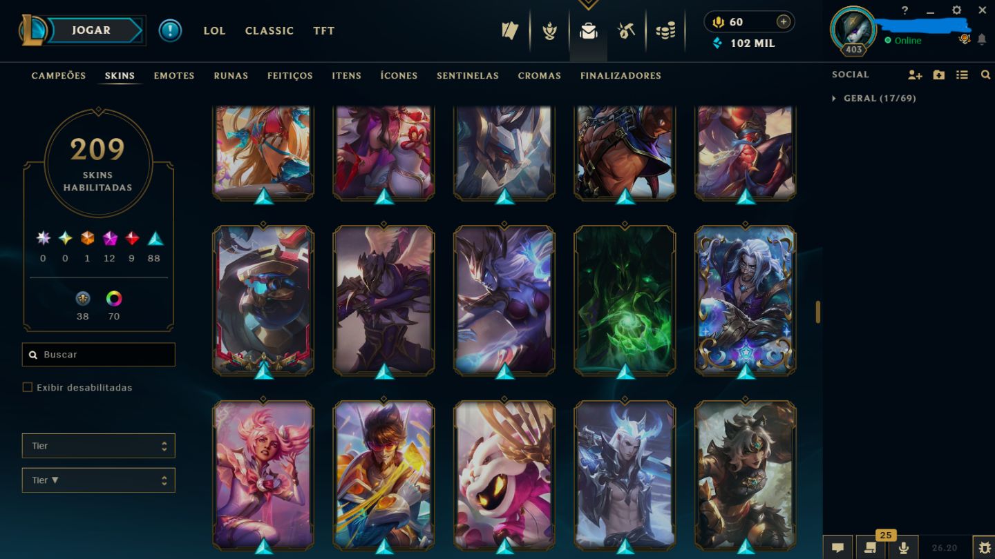 Conta rara LOL mono Kayn + detalhes descrição