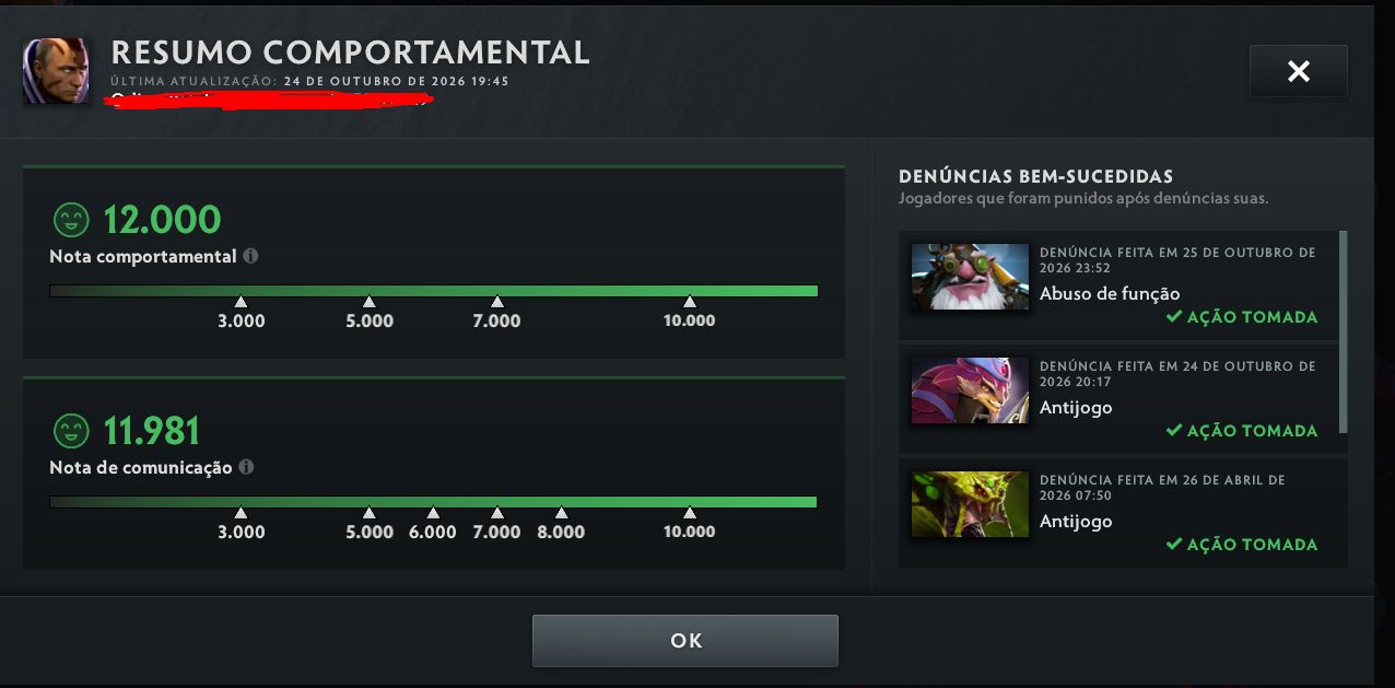 Conta Dota 2 Cruzado 2 Behavior 11.981/12.000 - 1.859 MMR Main Pool