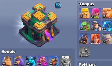 CONTAS CLASH OF CLANS CV 14+ BILHETE DOURADO (Conta Bem Upada, Oport . Única ))