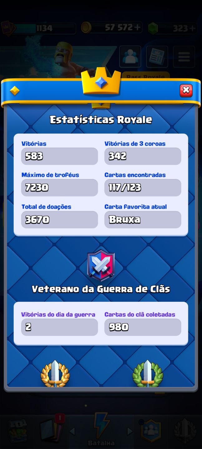 Conta de Clash Royale com torre do rei nível 12